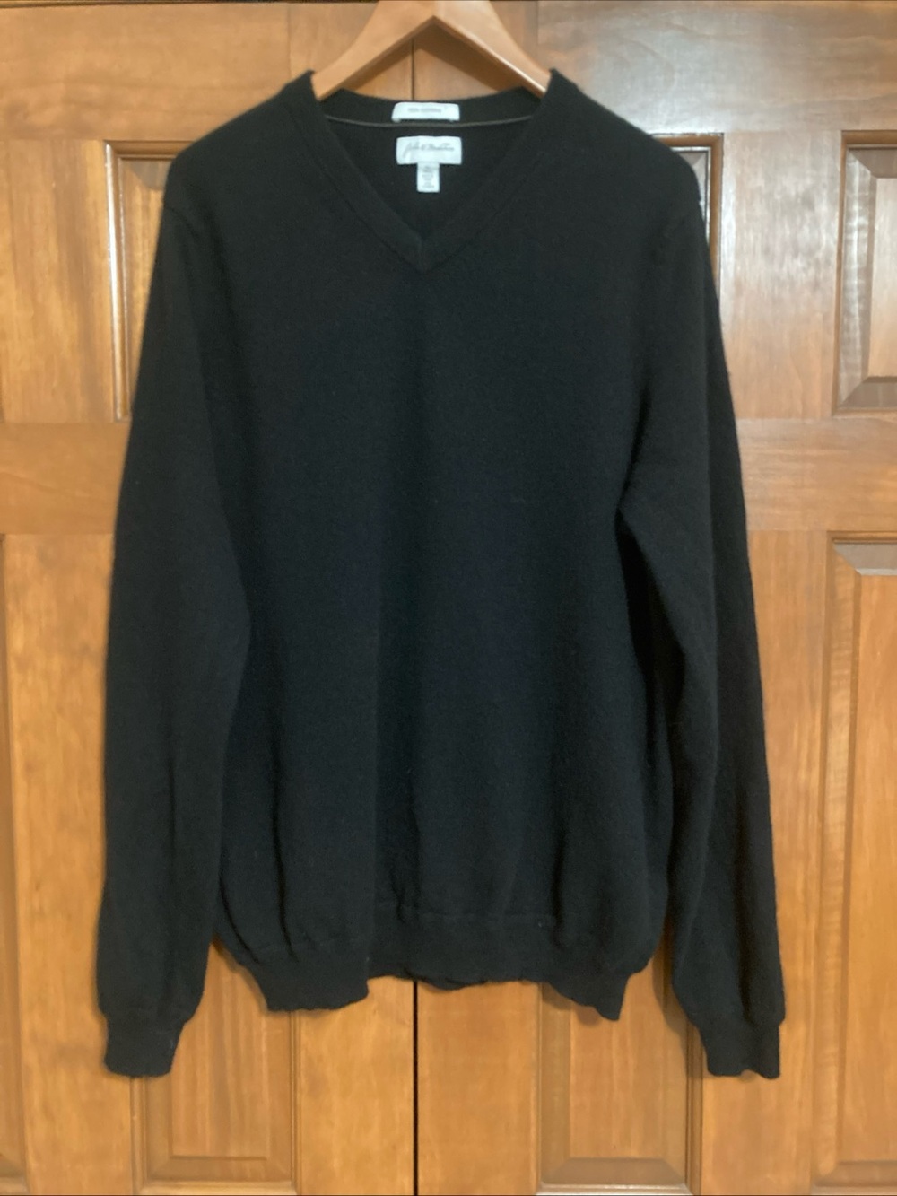 John W. Nordstrom Black V-Neck cashmere Sweater Mens size XL Tall